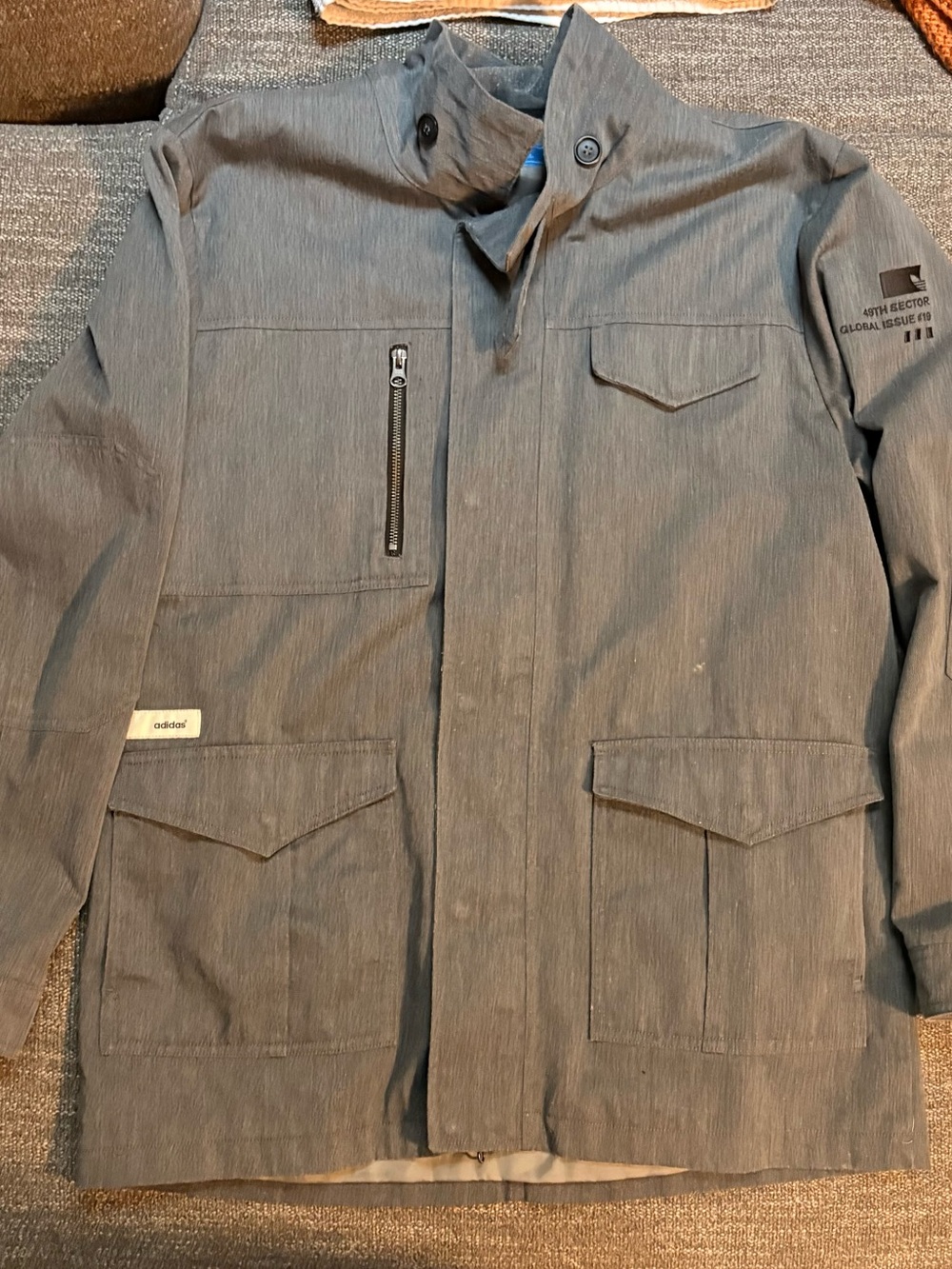 adidas Men's Gray Military Field Jacket